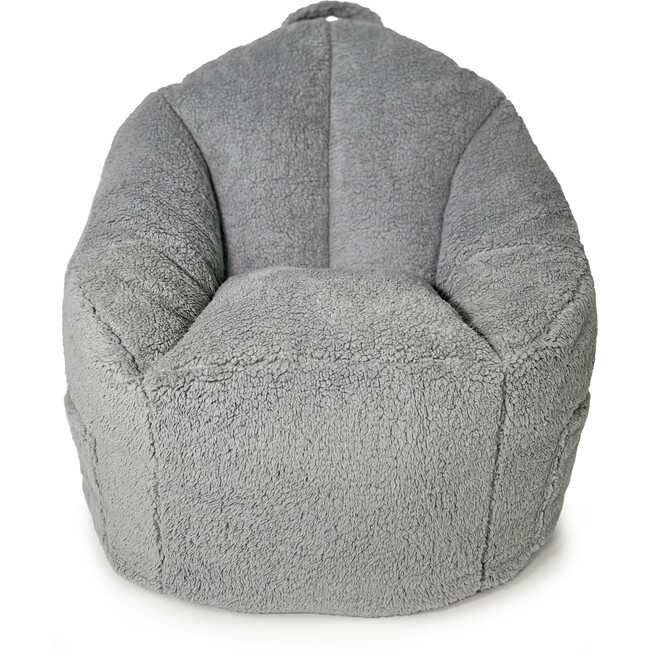 Luxe Campus Round Beanbag, Storm Grey Sherpa