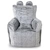 Luxe Campus Round Beanbag, Double Grey Faux Rabbit Fur - Kids Seating - 1 - thumbnail