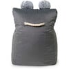 Luxe Campus Round Beanbag, Double Grey Faux Rabbit Fur - Kids Seating - 2