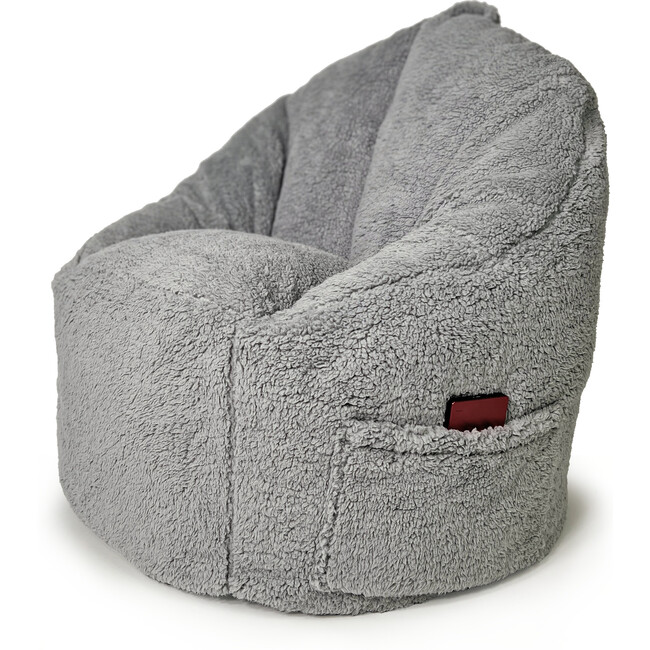 Luxe Campus Round Beanbag, Storm Grey Sherpa - Kids Seating - 3