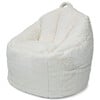 Luxe Campus Round Beanbag, Coconut Faux Rabbit Fur - Kids Seating - 3