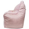 Luxe Campus Round Beanbag, Ballet Pink Faux Rabbit Fur - Kids Seating - 4