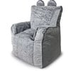 Luxe Campus Round Beanbag, Double Grey Faux Rabbit Fur - Kids Seating - 3