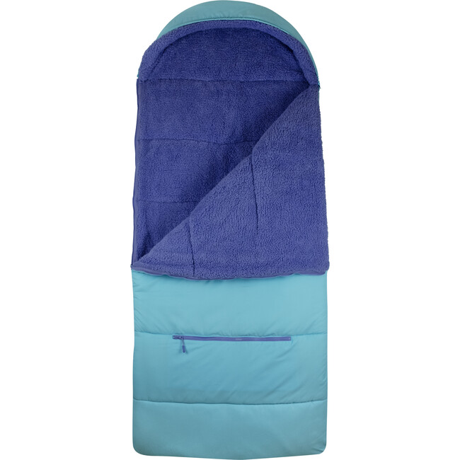 Big Kid's Sleep-N-Pack Sleepbag, Clearwater And Violet Dream Sherpa