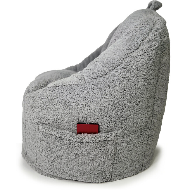 Luxe Campus Round Beanbag, Storm Grey Sherpa - Kids Seating - 4