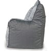 Luxe Campus Round Beanbag, Double Grey Faux Rabbit Fur - Kids Seating - 4