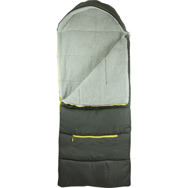Big Kid's Sleep-N-Pack Sleepbag, Charcoal And Marshmallow Grey Sherpa