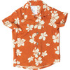 Kids Clay Hibiscus BBQ Shirt, Orange - Shirts - 1 - thumbnail