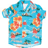 Kids Paradise BBQ Shirt, Blue - Shirts - 1 - thumbnail