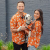 Adult Unisex Clay Hibiscus BBQ Shirt, Orange - Shirts - 2