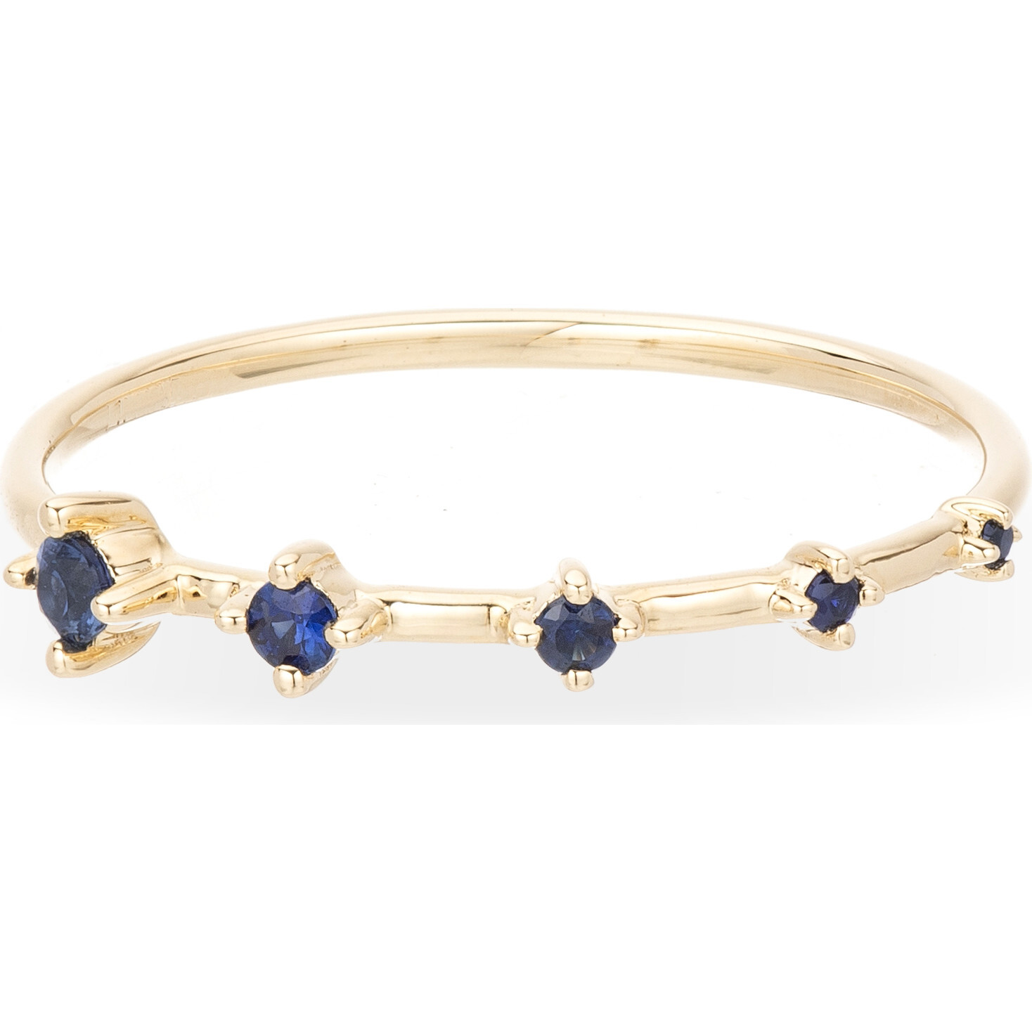 Women's 5 Sapphire Stacking Ring , 14k Gold - Rings - 1