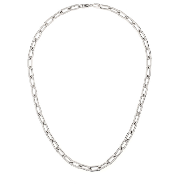 Women's 5.3mm wide 16" Italian Chain Link Necklace-Silver