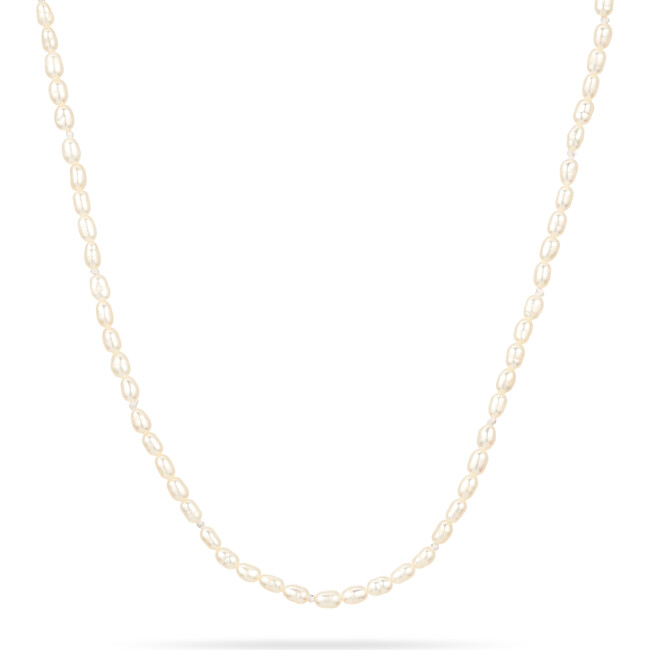 Women's Tiny Seed Pearl Necklace , 14k Gold