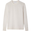 Women's Cashmere Rib Trim Crewneck, Soft White - Sweaters - 1 - thumbnail