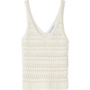 Women's Cotton Stretch Textured Tank, White - Tank Tops - 1 - thumbnail
