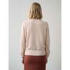 Women's Cashmere Polo Henley, Sandstone Heather - Sweaters - 3