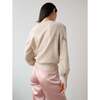 Women's Cashmere Embroidered Floral Crewneck, Champagne Combo - Sweaters - 3