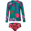 Sunset High Neck Long Sleeve Swimsuit, Jardin De Mari - Two Pieces - 1 - thumbnail