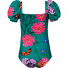 Bubble Short Puff Sleeve One-Piece Swimsuit, Jardin De Mari - One Pieces - 2