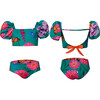Bubble Short Puff Sleeve Top And Reversible Bikini Bottom, Jardin De Mari - Two Pieces - 3