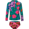 Sunset High Neck Long Sleeve Swimsuit, Jardin De Mari - Two Pieces - 3