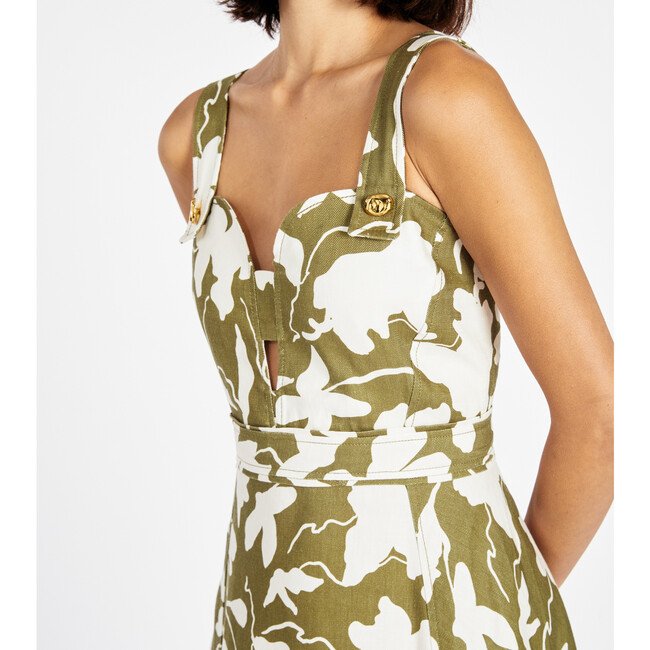 Everleigh Dress, Moss/Chalk - Dresses - 5