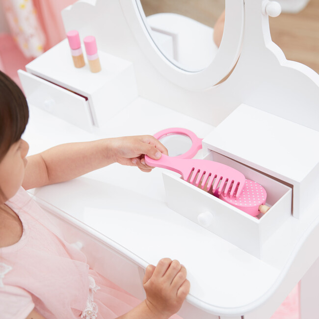 Little Princess Rapunzel Medium Vanity, White - Role Play Toys - 6