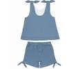 Gingham Tie Knot Top And Bloomer Set, Navy - Mixed Apparel Set - 2