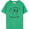 Rooster Print Regular Fit Short Sleeve T-Shirt, Green - T-Shirts - 1 - thumbnail