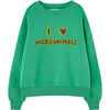 Bear Regular Fit Round Neck Long Cuffed Sleeve Sweatshirt, Green - Sweatshirts - 1 - thumbnail
