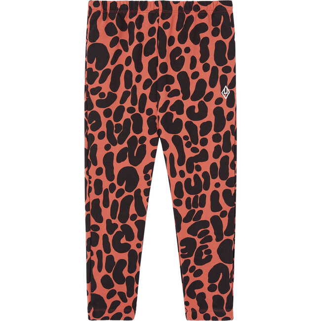 Dromedary Ribbed Cuff Logo Print Pants, Red - Pants - 1