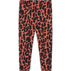 Dromedary Ribbed Cuff Logo Print Pants, Red - Pants - 1 - thumbnail