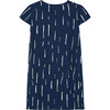 Flamingo Print Round Neck Short Sleeve Mini Dress, Deep Blue - Dresses - 2