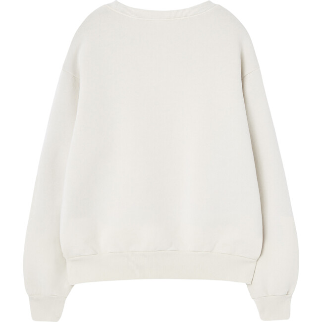Bear Regular Fit Round Neck Long Cuffed Sleeve Sweatshirt, White - Sweatshirts - 2