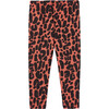Dromedary Ribbed Cuff Logo Print Pants, Red - Pants - 2 - thumbnail