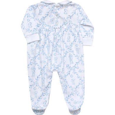 Blue Bears Trellace Smocked Footie,Blue - Footie Pajamas - 2