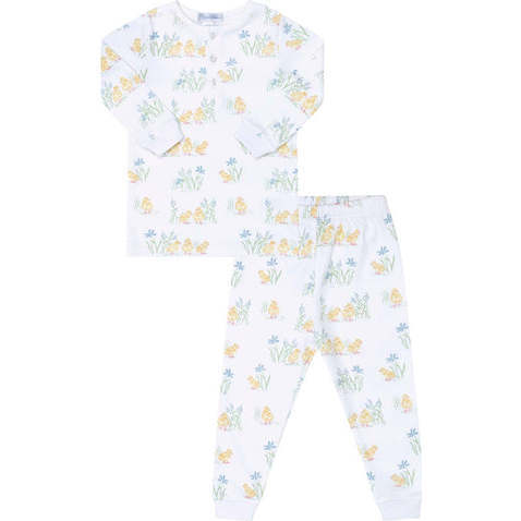 Chicks Print Pajamas,Yellow
