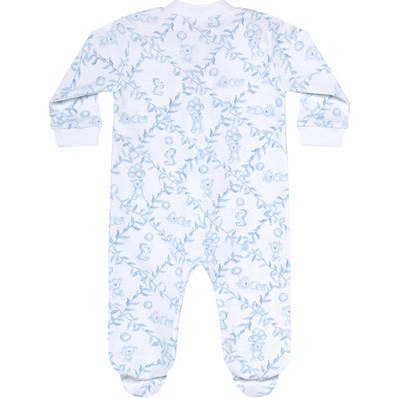 Blue Bears Trellace Zipper Footie,Blue - Footie Pajamas - 2