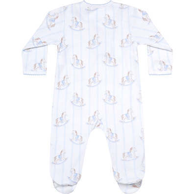 Blue Rocking Horse Crossover Footie,Blue - Footie Pajamas - 2