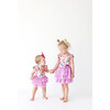 Watercolor Butterfly Ruffled Cap Sleeve Tulle Dress, Pink - Dresses - 2