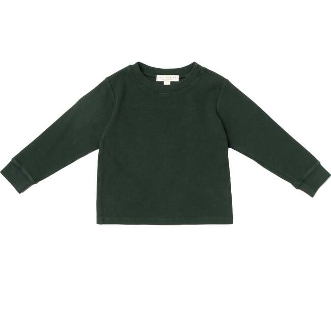 Long Sleeve Ribbed Tee, Hunter - Shirts - 1