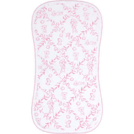 Pink Bears Trellace Burp Cloth,Pink - Burp Cloths - 2