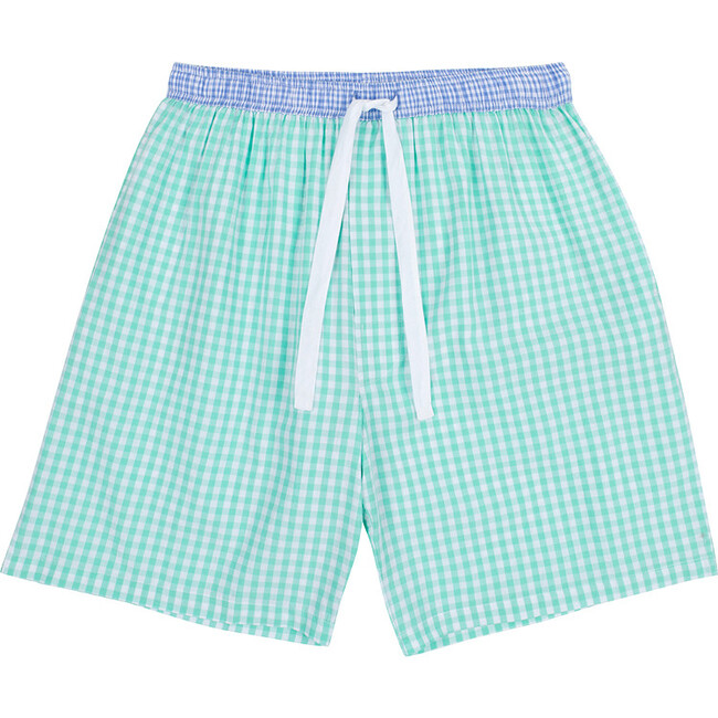 Men's Mint Gingham Sleep Shorts, Green