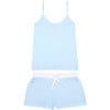 Women's Stripe Jersey Camisole Set, Sky Blue - Pajamas - 1 - thumbnail