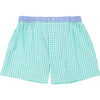 Men's Mint Gingham Boxer Shorts, Green - Pajamas - 1 - thumbnail