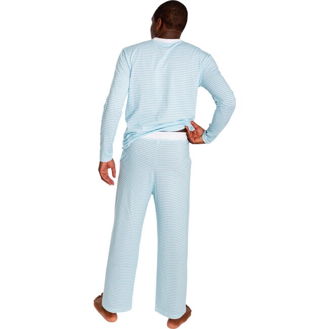 Men’s Sky Blue Henley, Blue - Pajamas - 2