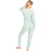 Women's Daisy Jersey Long Set, White - Pajamas - 4