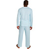 Men’s Sky Blue Henley, Blue - Pajamas - 4