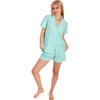 Women's Hepburn Gingham Short PJ Set, Light Green - Pajamas - 5