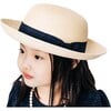 Straw Sun Hat With Ribbon, Navy - Hats - 1 - thumbnail